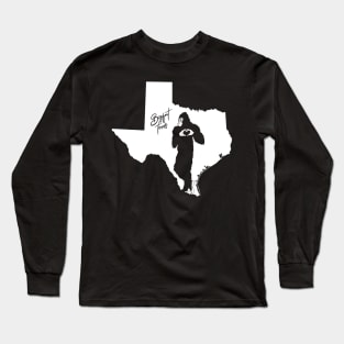 Bigfoot Texas State Map Long Sleeve T-Shirt